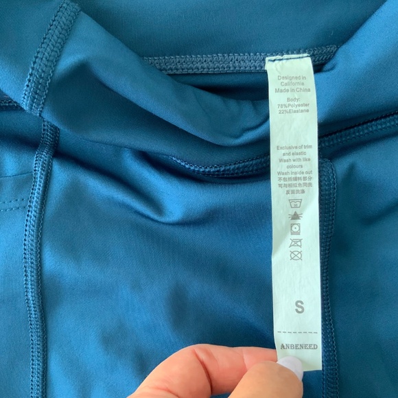 NWOT Women’s Anbeneed Stretch Leggings With Side Pockets Size S - Picture 3 of 8